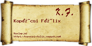 Kopácsi Félix névjegykártya